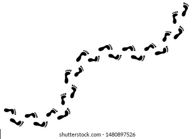 Footsteps icon. Shoes Footsteps. Footprints
Vector different footprint set. human steps, baby child and grown man footsteps, people step symbols.