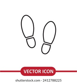 Footsteps icon vector flat liner simple illustration on white background..eps