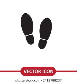 Footsteps icon vector flat simple illustration on white background..eps