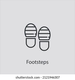 footsteps icon vector icon.Editable stroke.linear style sign for use web design and mobile apps,logo.Symbol illustration.Pixel vector graphics - Vector