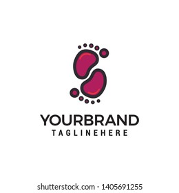 Footsteps logo design concept template vector