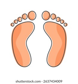 Footsteps outline icon. Cartoon footprint. Vector illustration