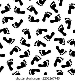 Footsteps Pattern. Seamless Background With Prints Of Human Footsteps. Vector Template