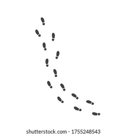 footsteps print route vector illustration design template
