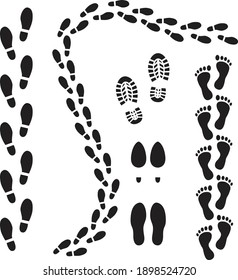 Footsteps Print Route Vector Illustration Design Template