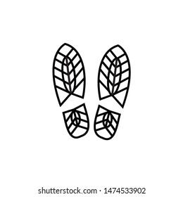 Footsteps shoe vector icon. Flat icon symbol of footprints on shoes