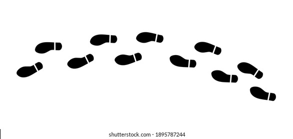 Footsteps, shoeprint icon isolated on white background. Vector illustration.