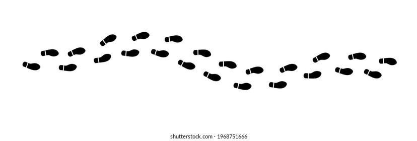 Footsteps, shoeprint icon isolated on white background. Vector illustration.