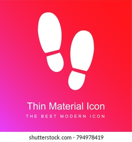 Footsteps silhouette variant red and pink gradient material white icon minimal design