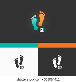 Footsteps Symbol Template. Vector Elements. Brand Icon Design Illustration. EPS10