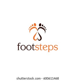 Footsteps vector logo illustration.