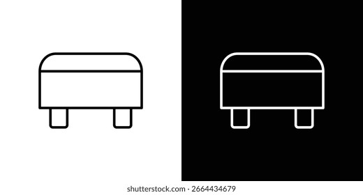 Fußhocker-Symbol in Linien-Formen, dünne Linie Design Vektorgrafik