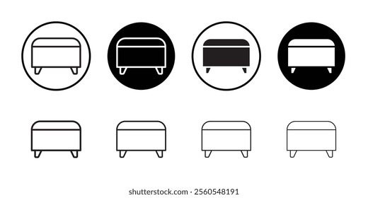 Footstool icon Thin line flat illustration