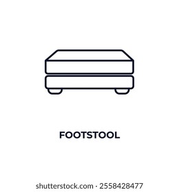 footstool  outline icon. Linear vector from furniture concept. Thin line footstool  icon isolated on white background