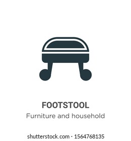 Footstool vector icon on white background. Flat vector footstool icon symbol sign from modern furniture and household collection for mobile concept and web apps design.