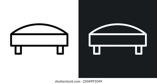 Footstool vector icon set black and white filled and outlined style.