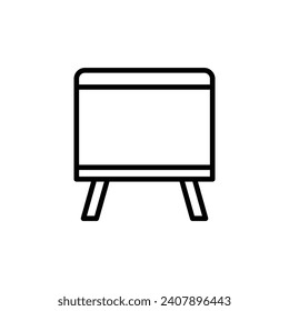 Footstool vector line icon illustration