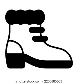 Footwear accessory vector icon design of winter boot