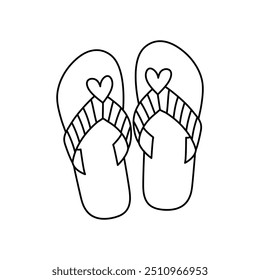 Footwear, Beach Sandals Vector doodle , cute chappal , slippers clip art