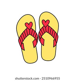 Footwear, Beach Sandals Vector doodle , cute chappal , slippers clip art