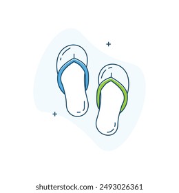 Footwear, Beach Sandals Vector Icon Design