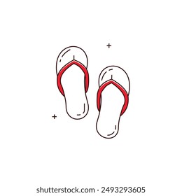 Footwear, Beach Sandals Vector Icon Design