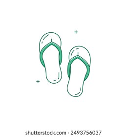 Footwear, Beach Sandals Vector Icon Design