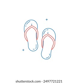 Footwear, Beach Sandals Vector Icon Design