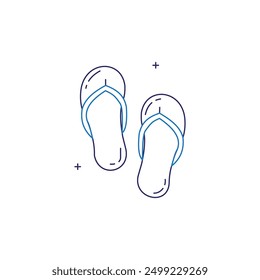 Footwear, Beach Sandals Vector Icon Design