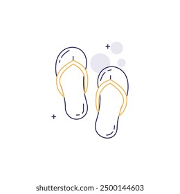 Footwear, Beach Sandals Vector Icon Design