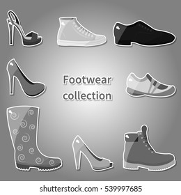 Footwear collection. Vector.