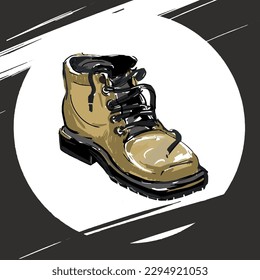 Footwear. Color image. Drawn on a graphic tablet in the Adobe Illustrator program. The drawing is intended for printing.