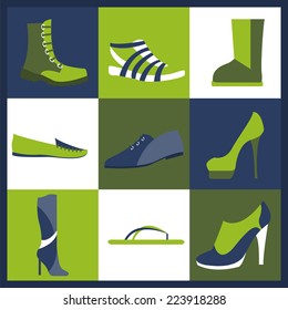 Footwear elements icons set. Easily edited. Vector illustration