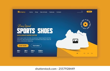 Footwear and Exclusive Sports Shoe Website Landing Page User Interface and User Experience Design Template