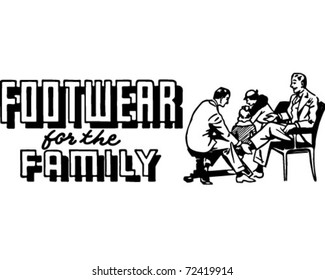 Footwear For The Family - Retro Ad Art Banner