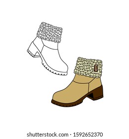 Footwear. Fashionable sneakers, shoes, boots. For women and men. Flat illustration. Cartoon isolated on a white background.