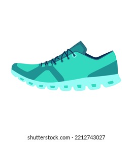 Footwear flat picture. Stylish seasonal summer running sneakers isolated vector illustration