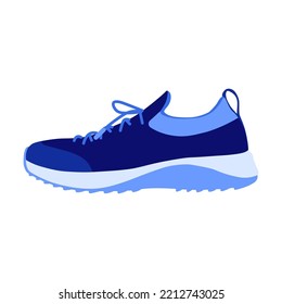 Footwear flat picture for web design. Cartoon stylish seasonal summer running sneakers isolated vector illustration