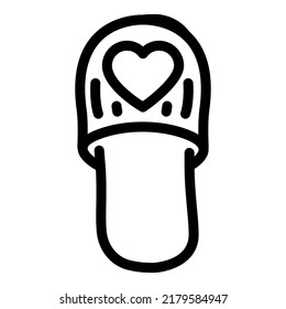 footwear with heart line icon vector. footwear with heart sign. isolated contour symbol black illustration