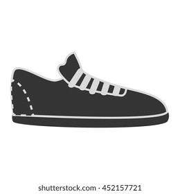 Footwear icon in black and white colors, vector illustration graphic.
