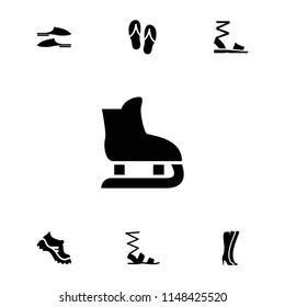 Footwear icon. collection of 7 footwear filled icons such as slippers, sandals, boot, flip flops, woman boots. editable footwear icons for web and mobile.