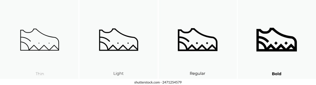 footwear icon. Thin, Light Regular And Bold style design isolated on white background