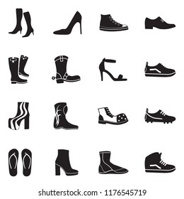 Vector Black Boots Men Women Icons Stock Vector (Royalty Free) 114460963