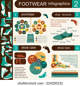 Footwear infographics elements. Easily edited. Vector illustration