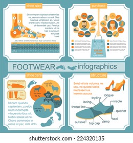 Footwear infographics elements. Easily edited. Vector illustration