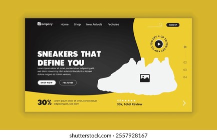 
Footwear Landing Page Template and Sneaker Landing Page User Interface Design Sneakers Sale Landing Page User Interface Design and Exclusive Modern Sports Sneakers Fashion homepage 