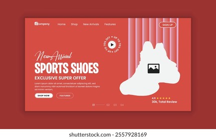 
Footwear Landing Page Template and Sneaker Landing Page User Interface Design Sneakers Sale Landing Page User Interface Design and Exclusive Modern Sports Sneakers Fashion homepage 