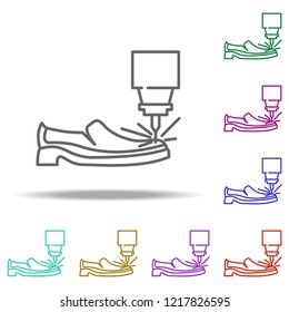 footwear production icon. Elements of Laser in multi color style icons. Simple icon for websites, web design, mobile app, info graphics