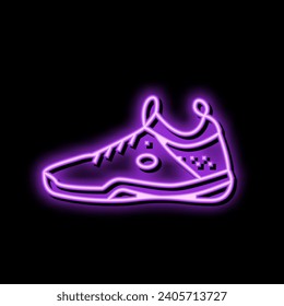 footwear shoes badminton neon light sign vector. footwear shoes badminton sign. isolated symbol illustration