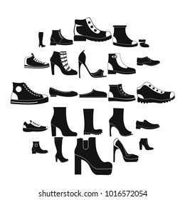 Footwear shoes icon set. Simple illustration of 25 footwear shoes vector icons for web